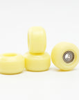 set of 4 bearing wheels street shape 7.5mm diameter butter yellow color