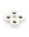 set of 4 bearing wheels cruiser shape 8mm diameter white color