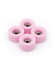 set of 4 bearing wheels cruiser shape 8mm diameter pink color