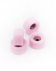 set of 4 bearing wheels cruiser shape 8mm diameter pink color