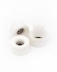 set of 4 bearing wheels cruiser shape 8mm diameter white color