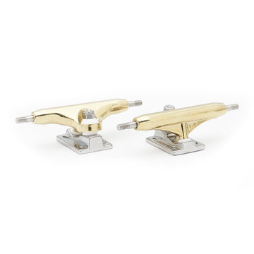 dynamic fingerboard trucks 32mm width gold hanger chrome locknut baseplate