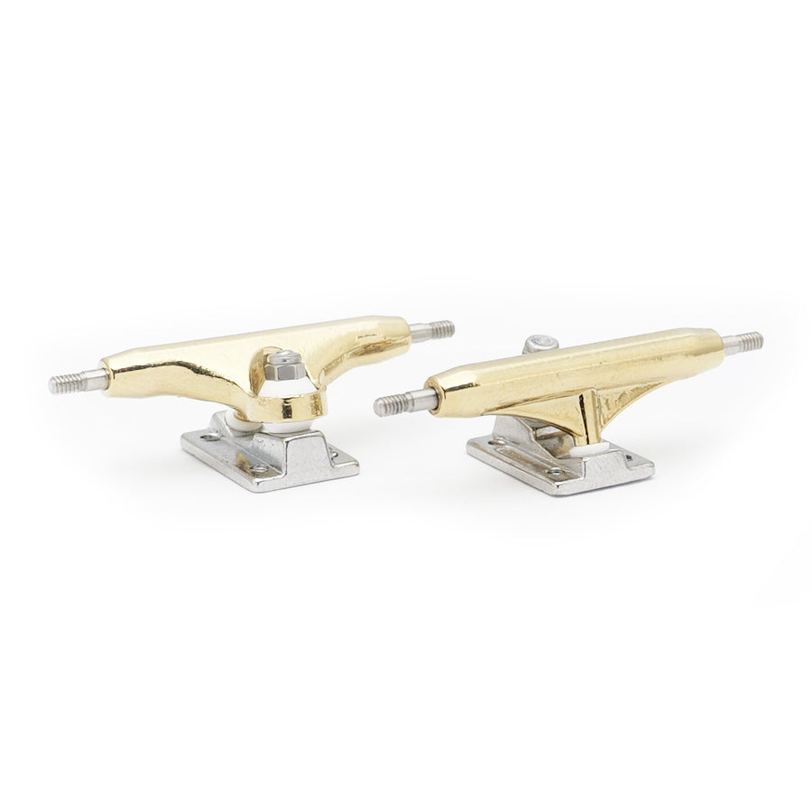 dynamic fingerboard trucks 32mm width gold hanger chrome locknut baseplate