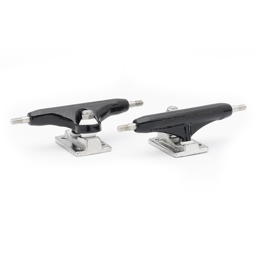dynamic fingerboard trucks 32mm width black hanger chrome locknut baseplate