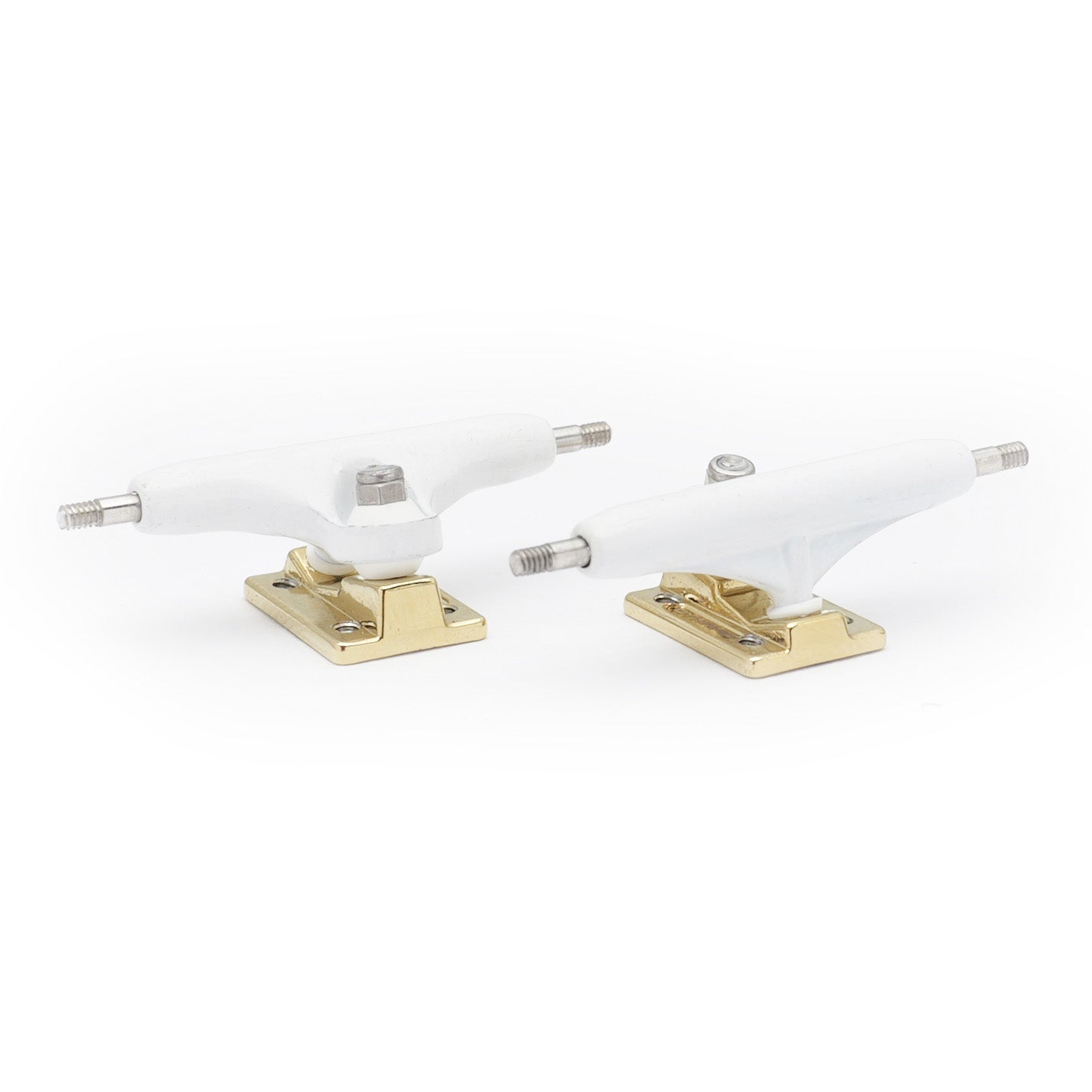 dynamic fingerboard trucks 32mm width white hanger gold locknut baseplate