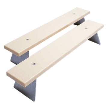 small plastic top bench with metal feet two pack