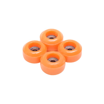 set of 4 bearing wheels street shape 7.5mm diameter orange color