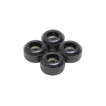 set of 4 bearing wheels street shape 7.5mm diameter black color