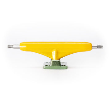 dynamic trucks 34mm yellow hanger dark green baseplate