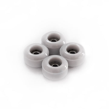set of 4 bearing wheels street shape 7.5mm diameter light grey color