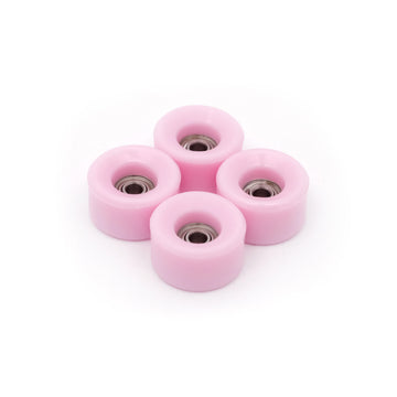 set of 4 bearing wheels cruiser shape 8mm diameter pink color