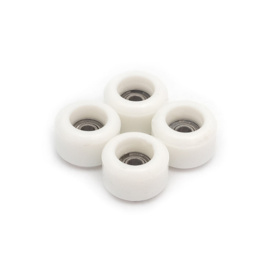 set of 4 bearing wheels mini shape 6.75mm diameter white color