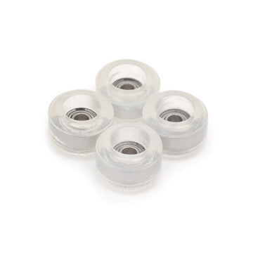 set of 4 bearing wheels mini shape 6.75mm diameter translucent color