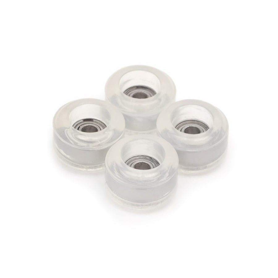 set of 4 bearing wheels mini shape 6.75mm diameter translucent color