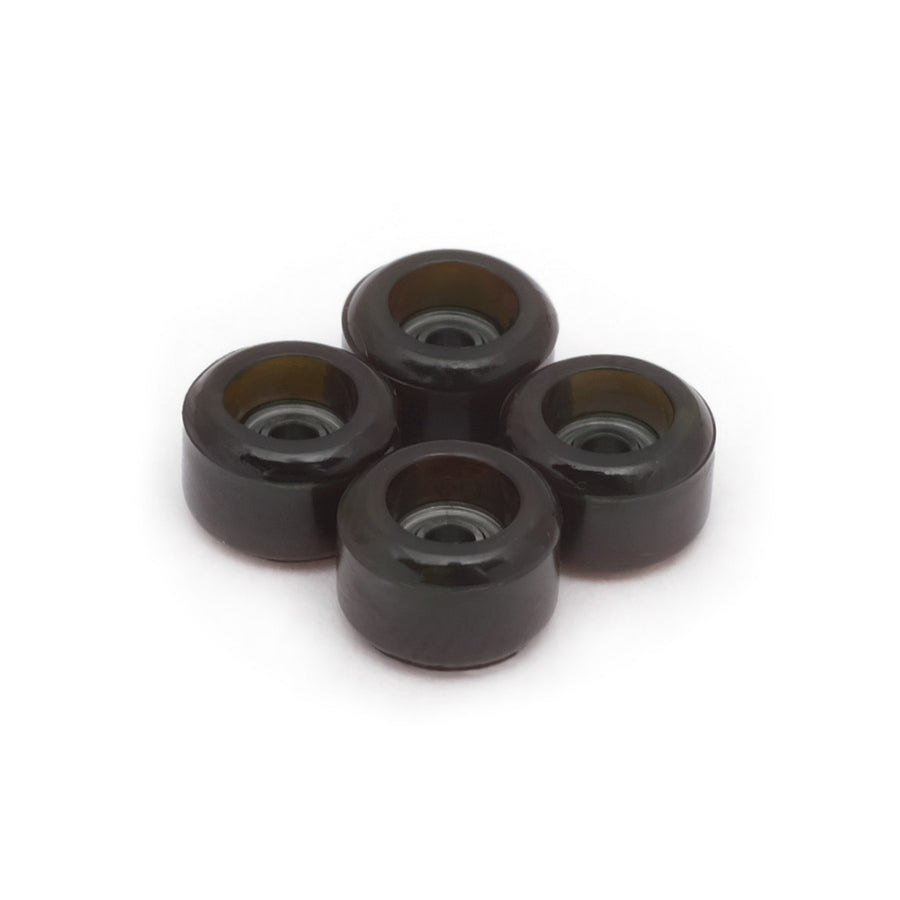set of 4 bearing wheels mini shape 6.75mm diameter translucent black color