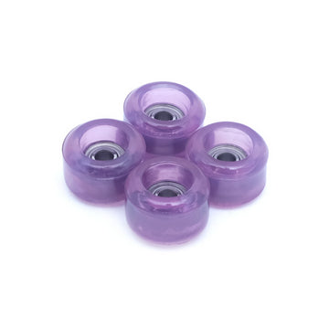 set of 4 bearing wheels mini shape 6.75mm diameter see through purple color