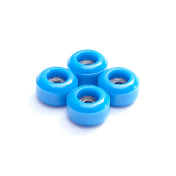 set of 4 bearing wheels street shape 7.5mm diameter blue color