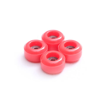 set of 4 bearing wheels street shape 7.5mm diameter red color
